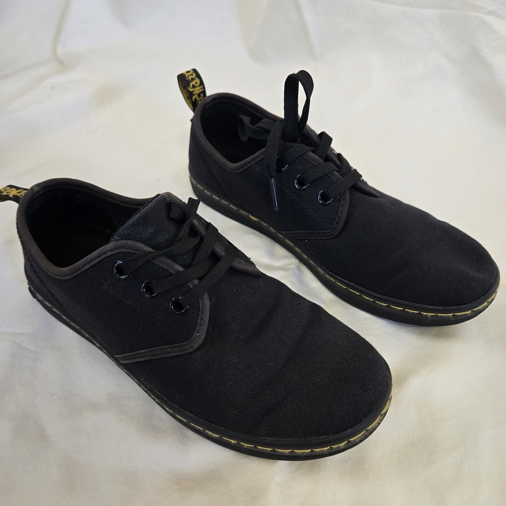 Dr. Martens Black Canvas Soho Three Eye Lace Up Shoe SIZE 6